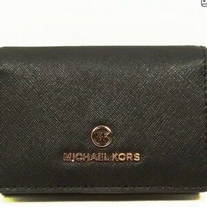 Michael Kors Black and Gold Card Holder
